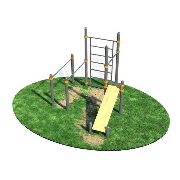 Спортивный комплекс с лавкой для пресса, лестницей, турником и брусьями СВС 49-М (Диаметр: 89 мм;)